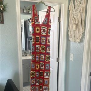 Colorful Crochet Maxi Dress